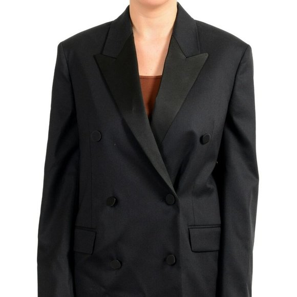 Hugo Boss Women's "Jerimana1" Wool Black Double Breasted Blazer US 2 IT 38 - Picture 1 of 7
